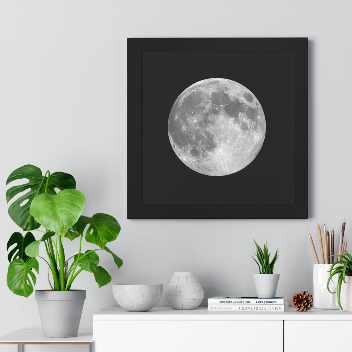 Framed Full Moon Vertical Poster