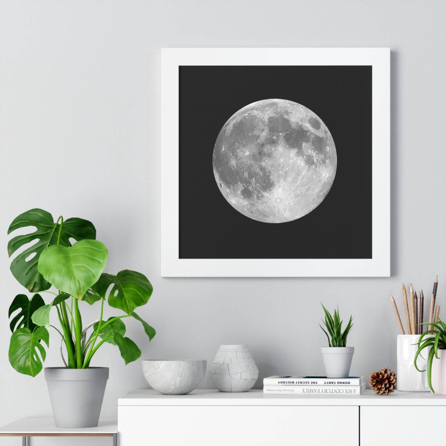 Framed Full Moon Vertical Poster