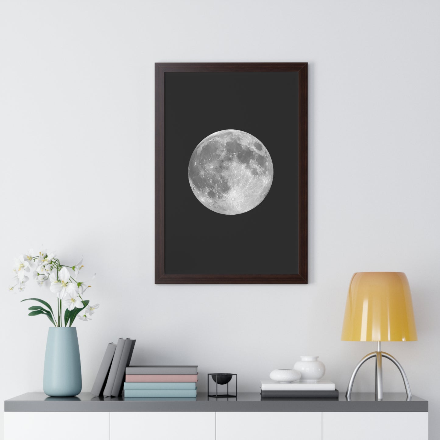 Framed Full Moon Vertical Poster