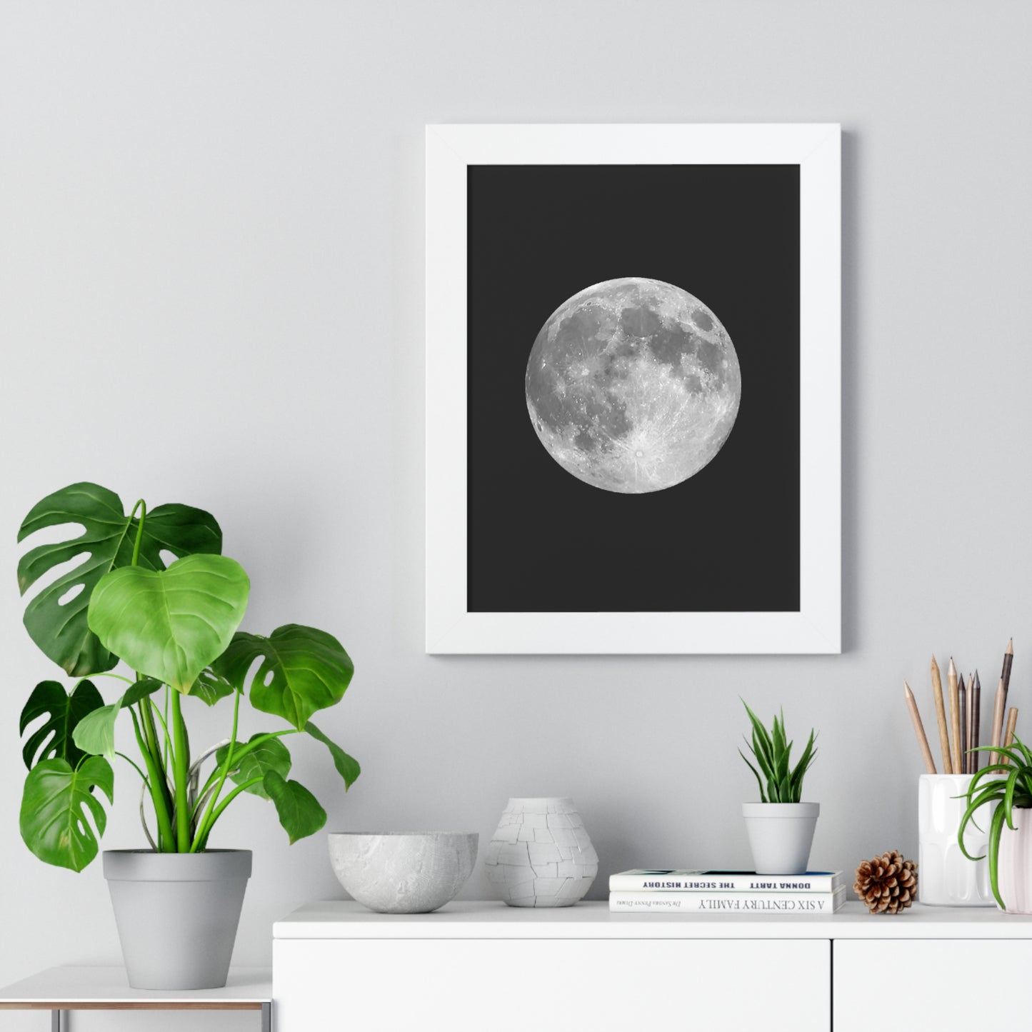 Framed Full Moon Vertical Poster