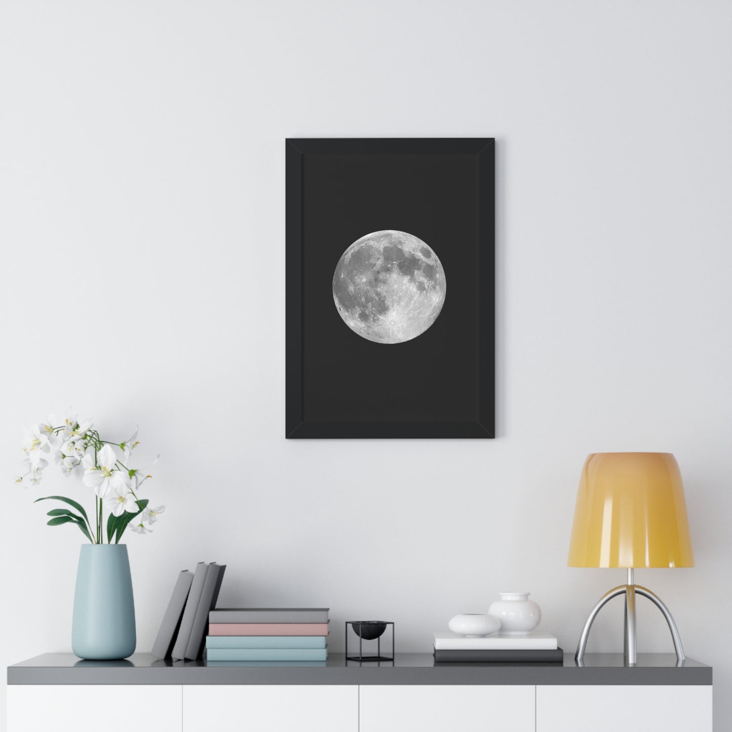 Framed Full Moon Vertical Poster