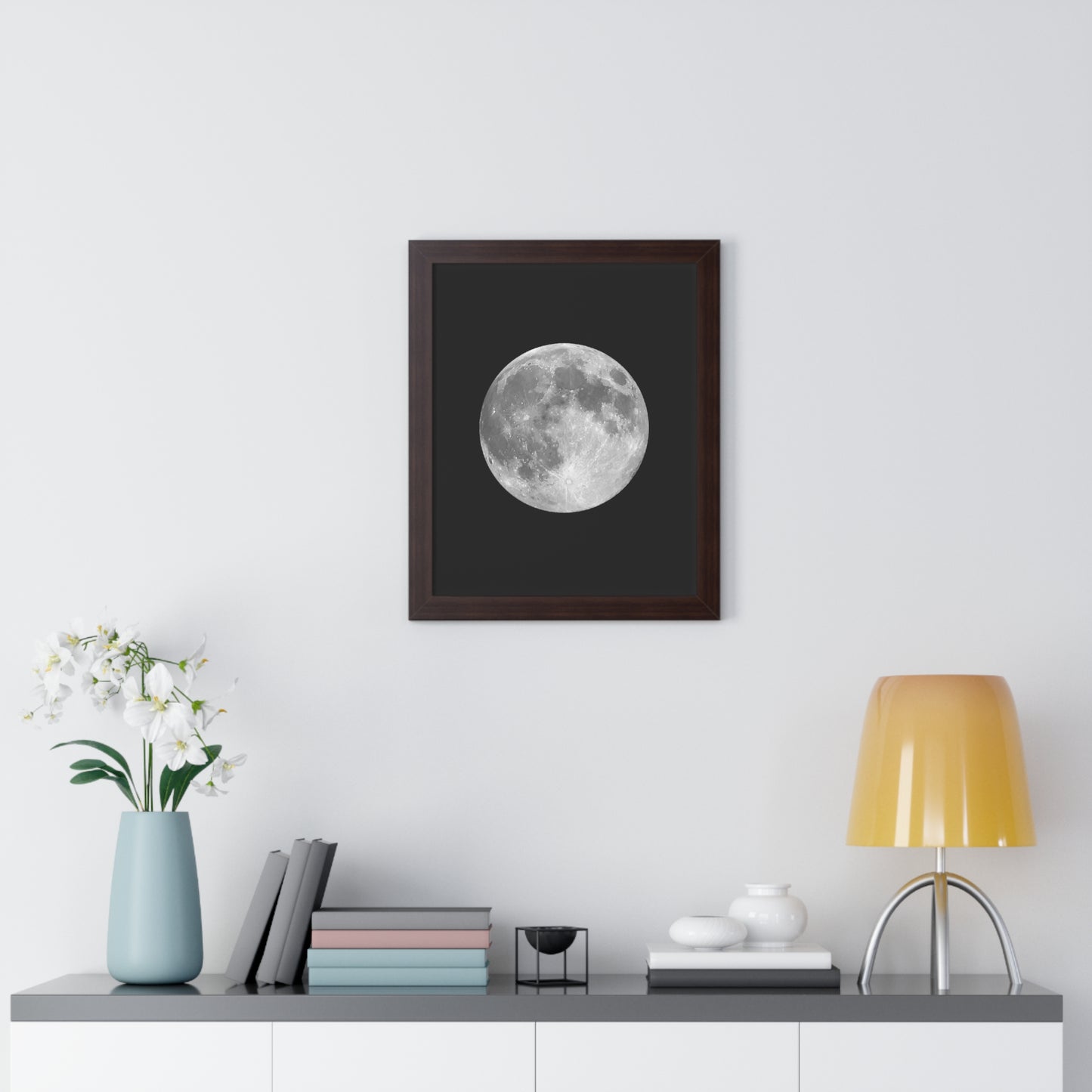 Framed Full Moon Vertical Poster