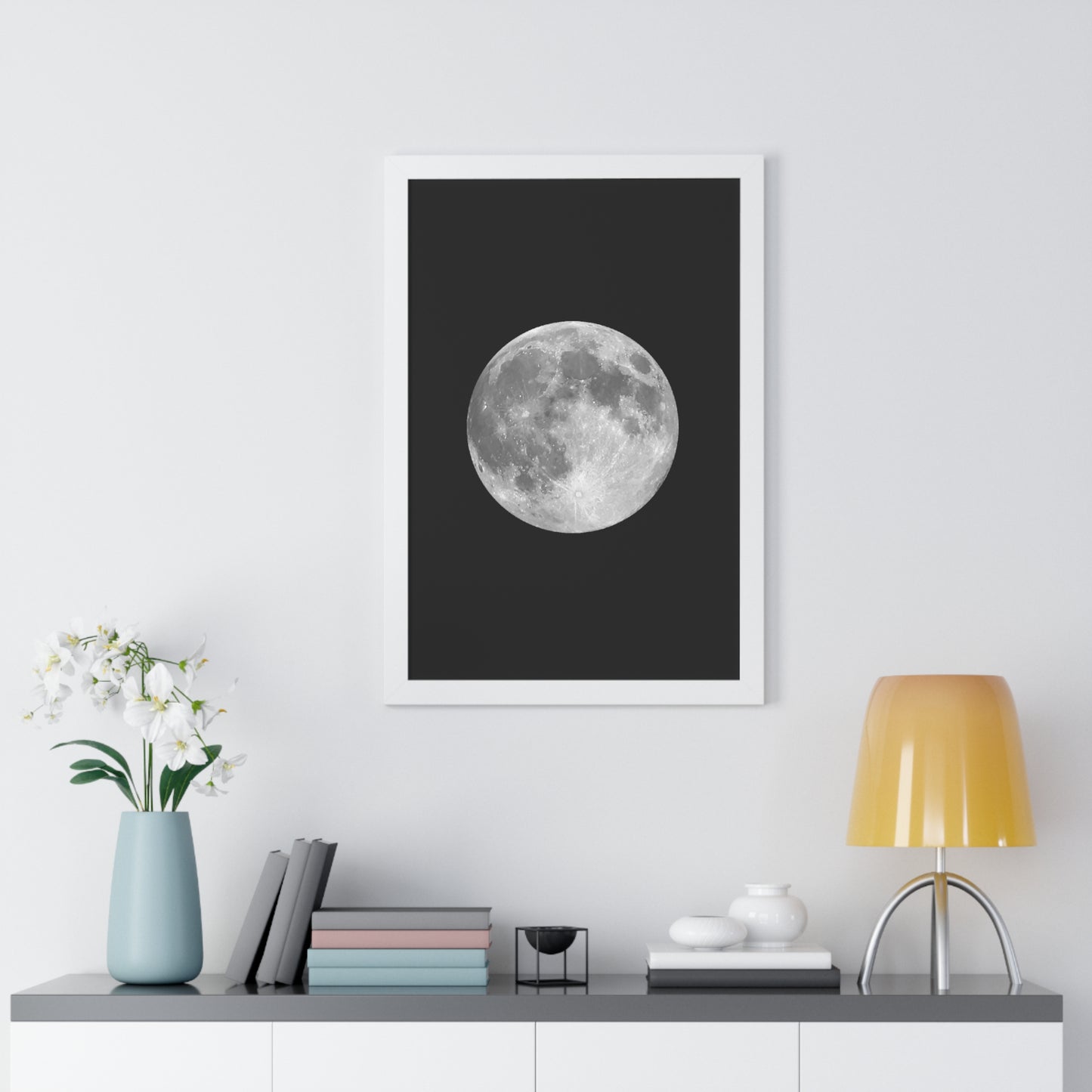 Framed Full Moon Vertical Poster