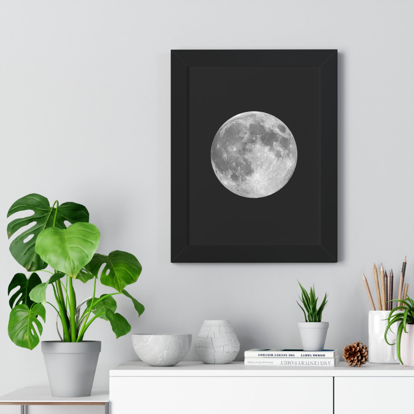 Framed Full Moon Vertical Poster