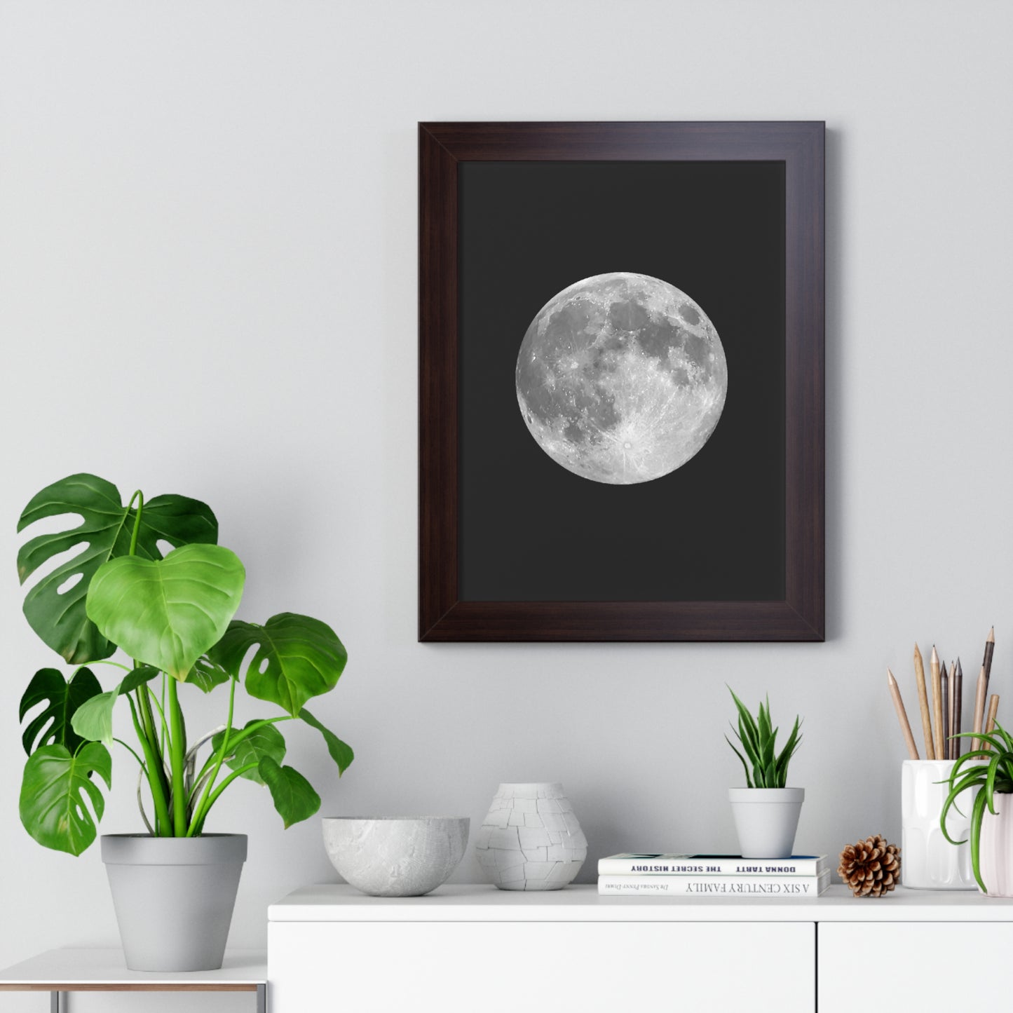 Framed Full Moon Vertical Poster