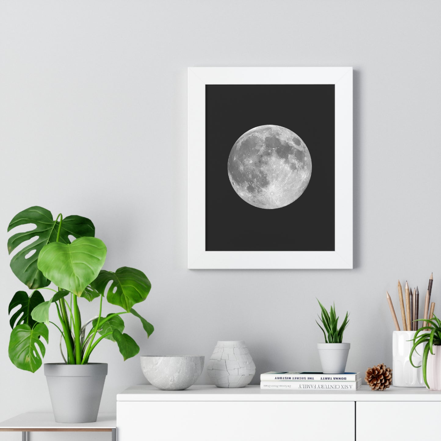 Framed Full Moon Vertical Poster