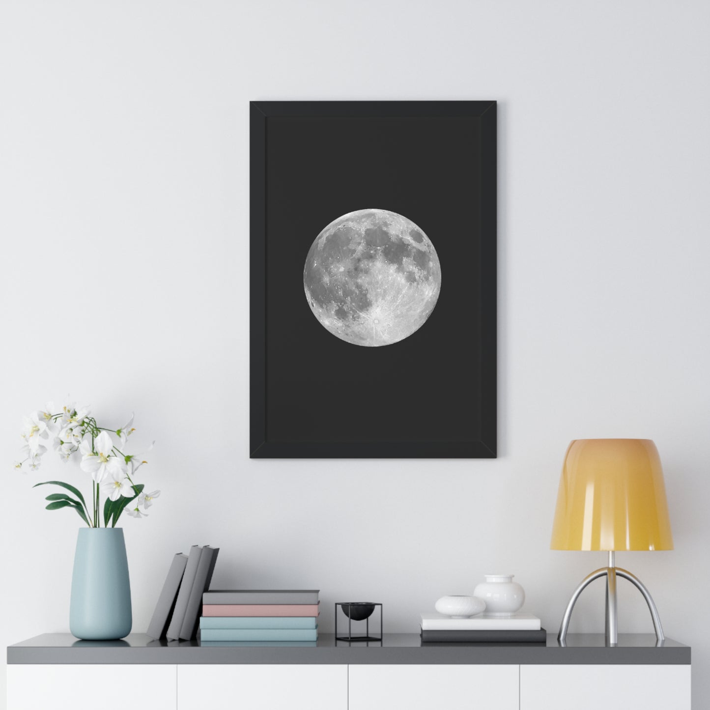 Framed Full Moon Vertical Poster