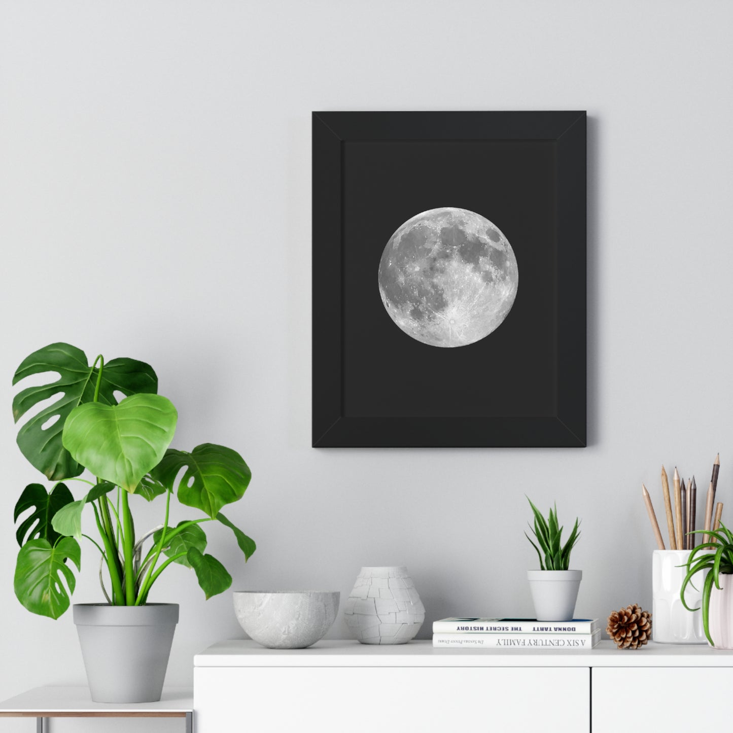 Framed Full Moon Vertical Poster