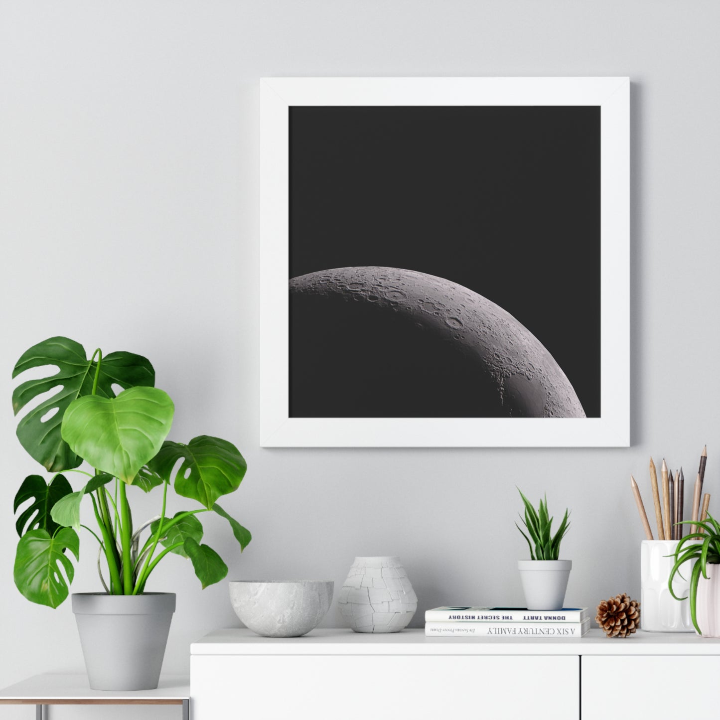 Framed Waxing Moon Vertical Poster