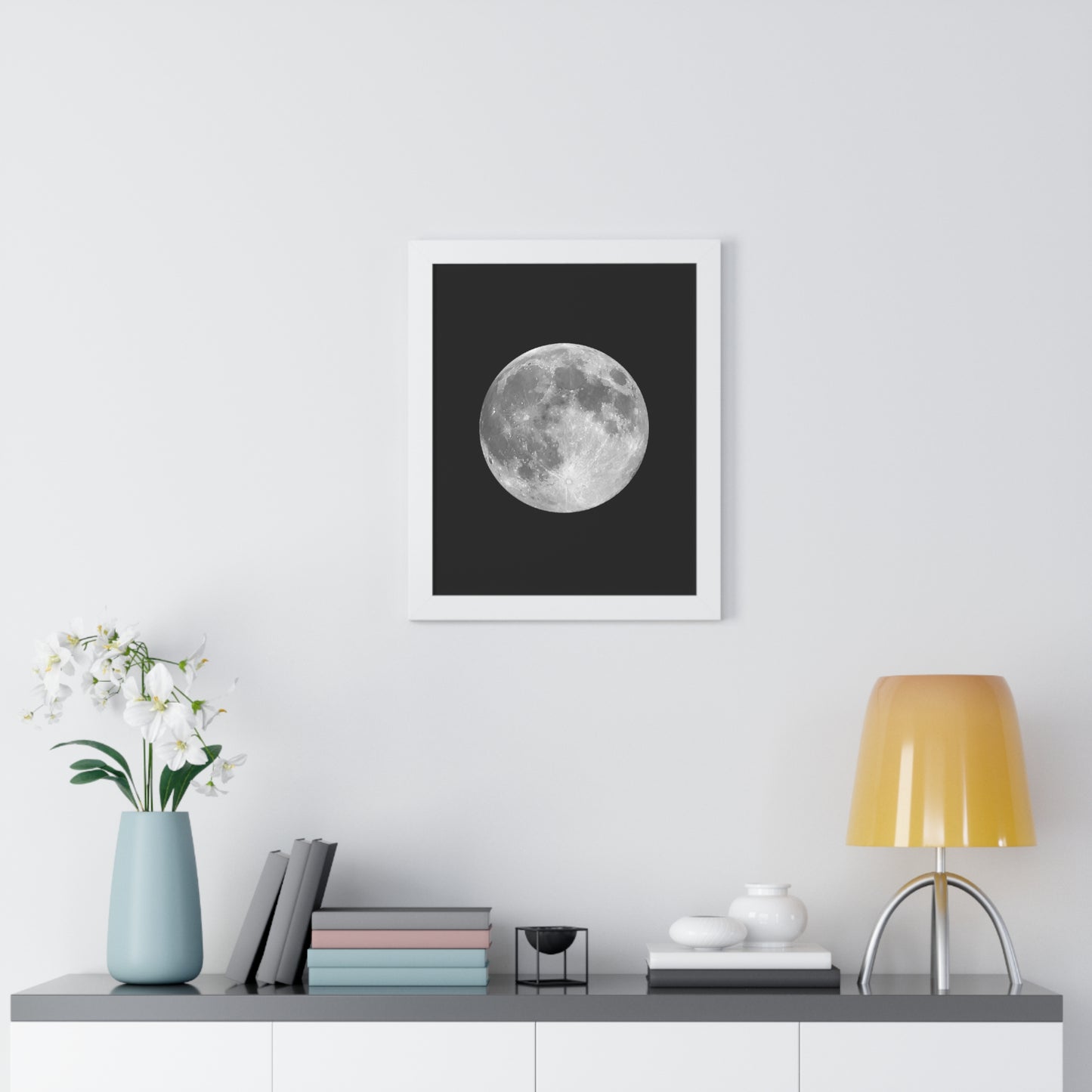 Framed Full Moon Vertical Poster