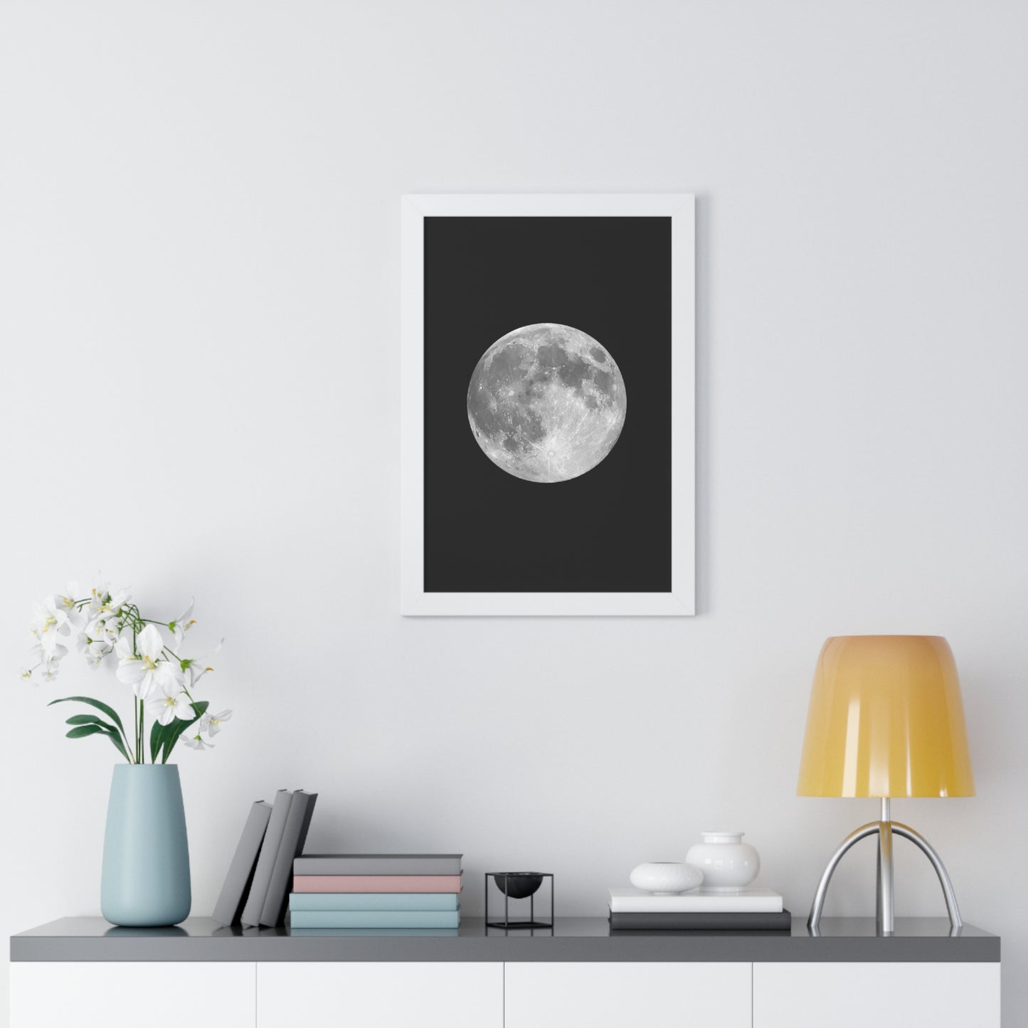 Framed Full Moon Vertical Poster