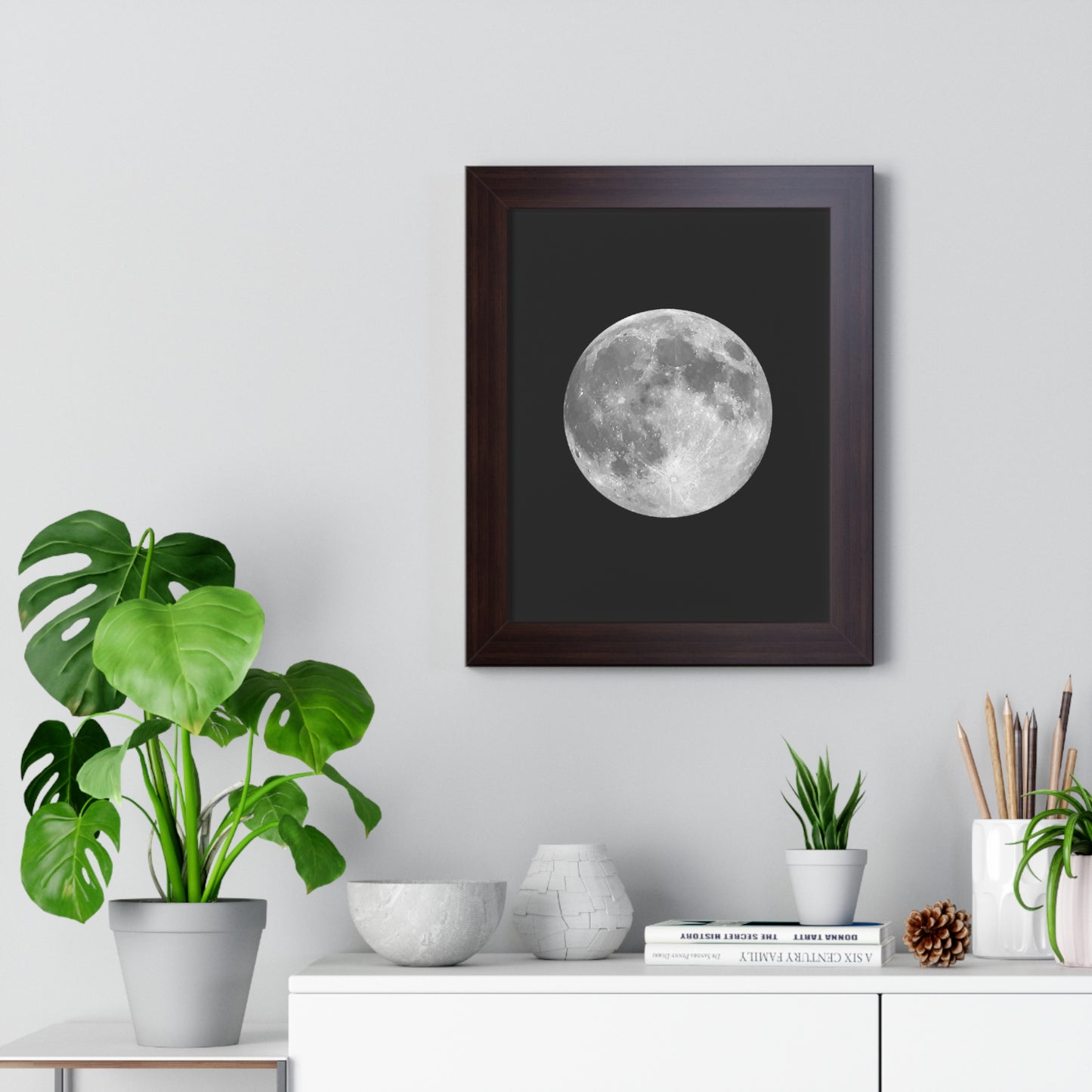 Framed Full Moon Vertical Poster